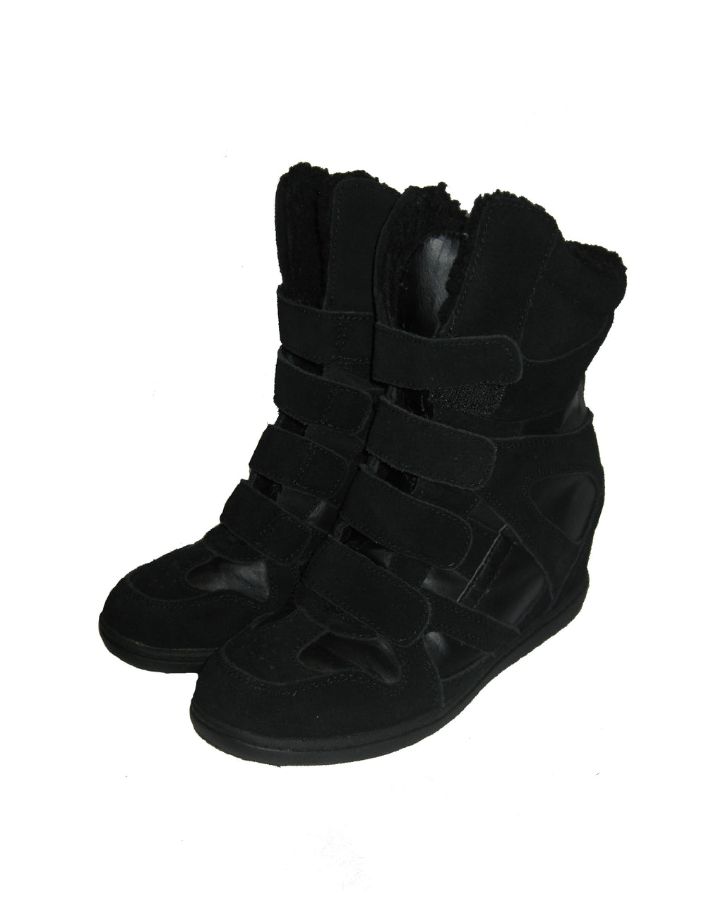 SKCH +3 Triple Black Velcro High-Top Boots
