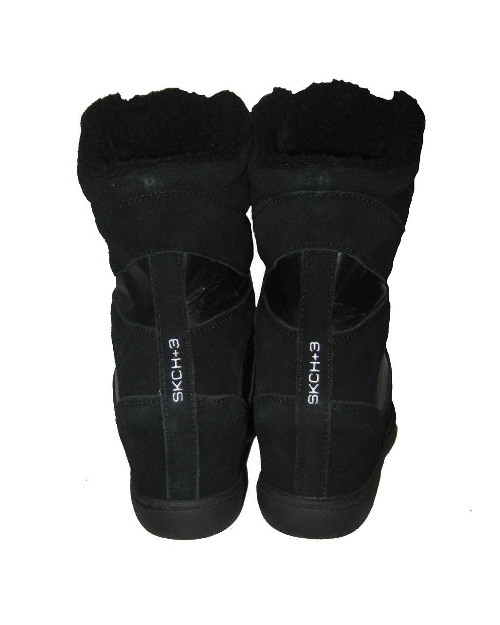 SKCH +3 Triple Black Velcro High-Top Boots
