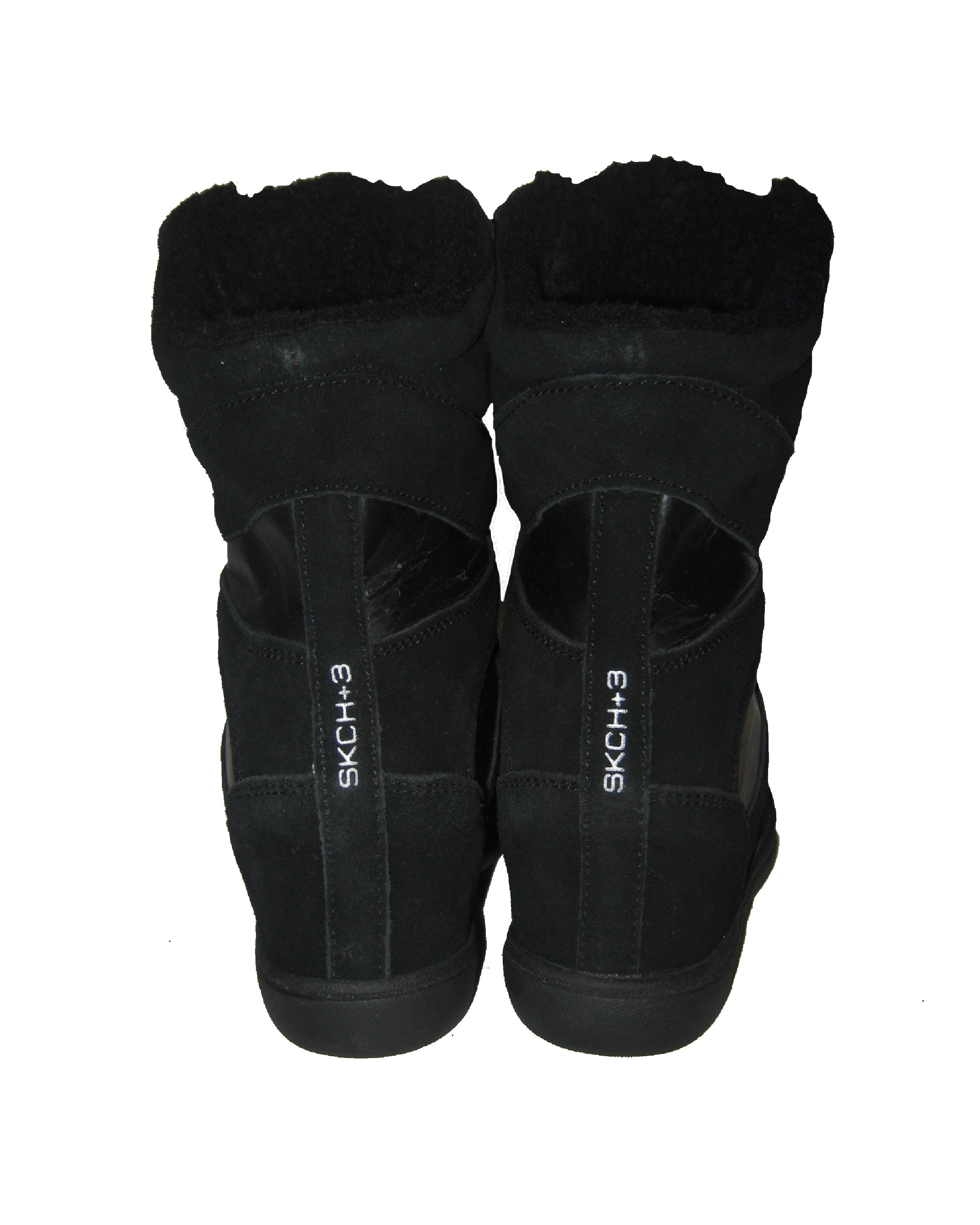 SKCH +3 Triple Black Velcro High-Top Boots