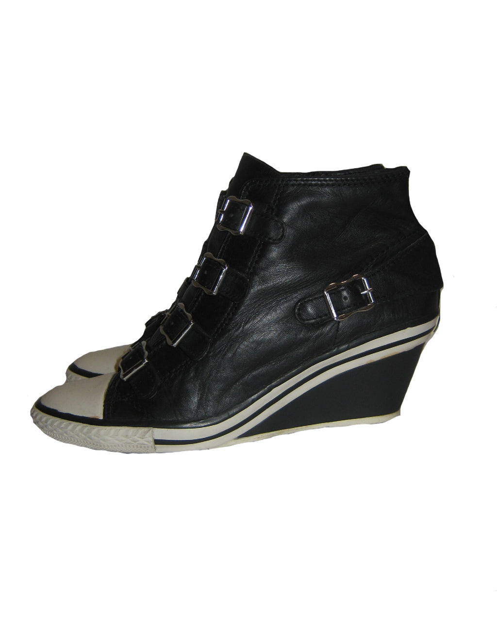 ASH Black Mxlti-Buckle Wedge Sneakers