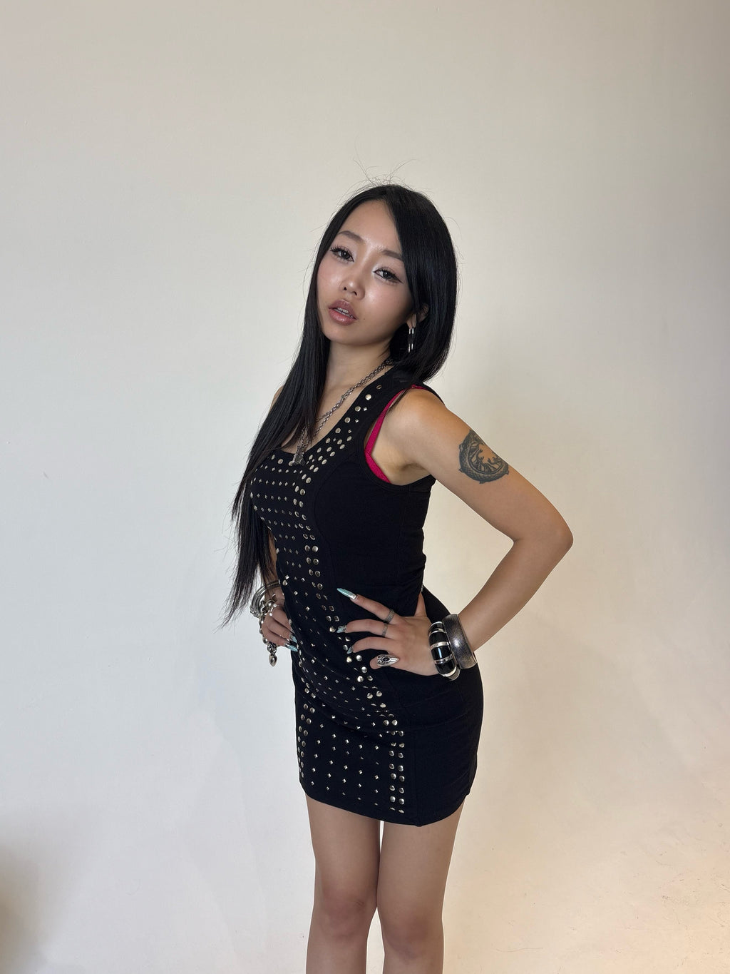 Studded Longline Body-con Tank Dress