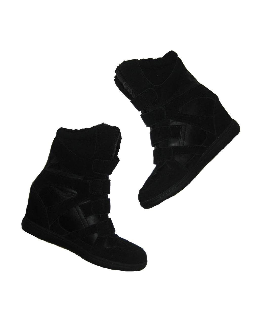 SKCH +3 Triple Black Velcro High-Top Boots