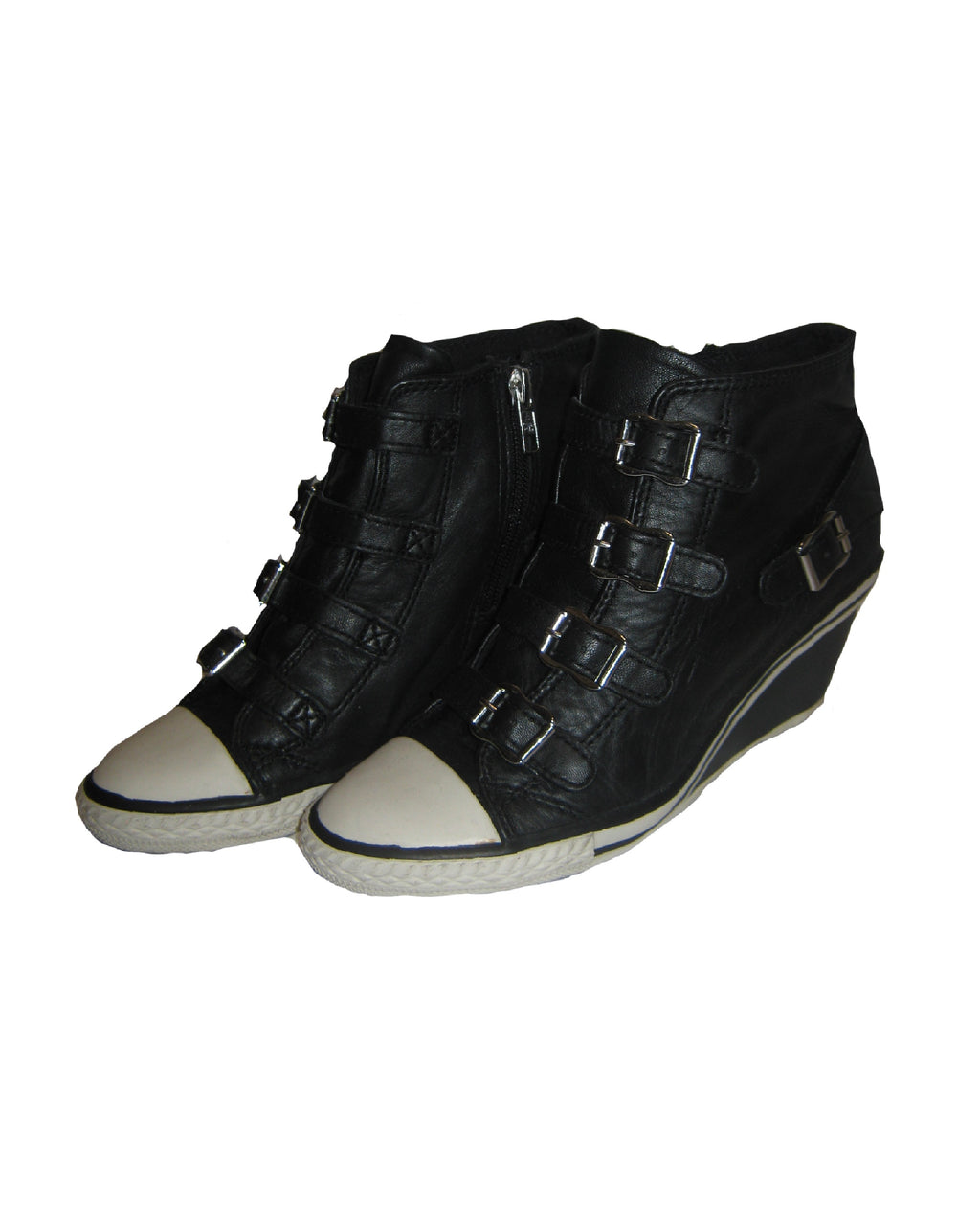 ASH Black Mxlti-Buckle Wedge Sneakers