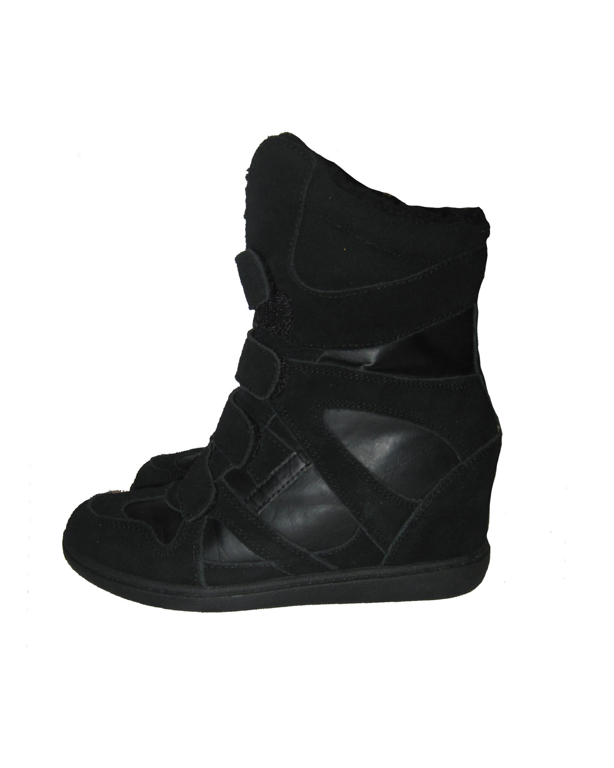 SKCH +3 Triple Black Velcro High-Top Boots