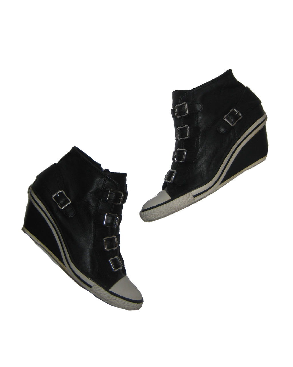 ASH Black Mxlti-Buckle Wedge Sneakers