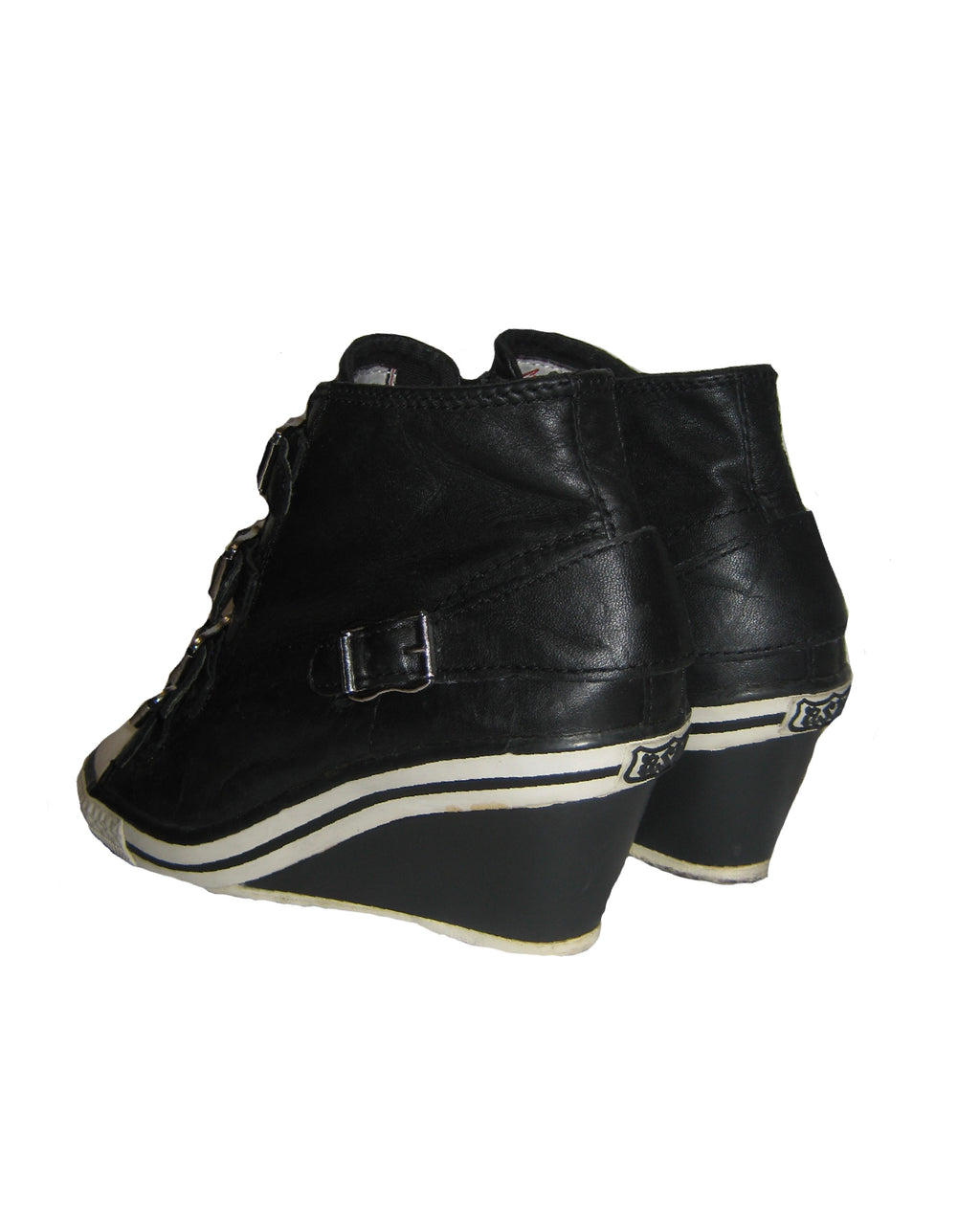 ASH Black Mxlti-Buckle Wedge Sneakers