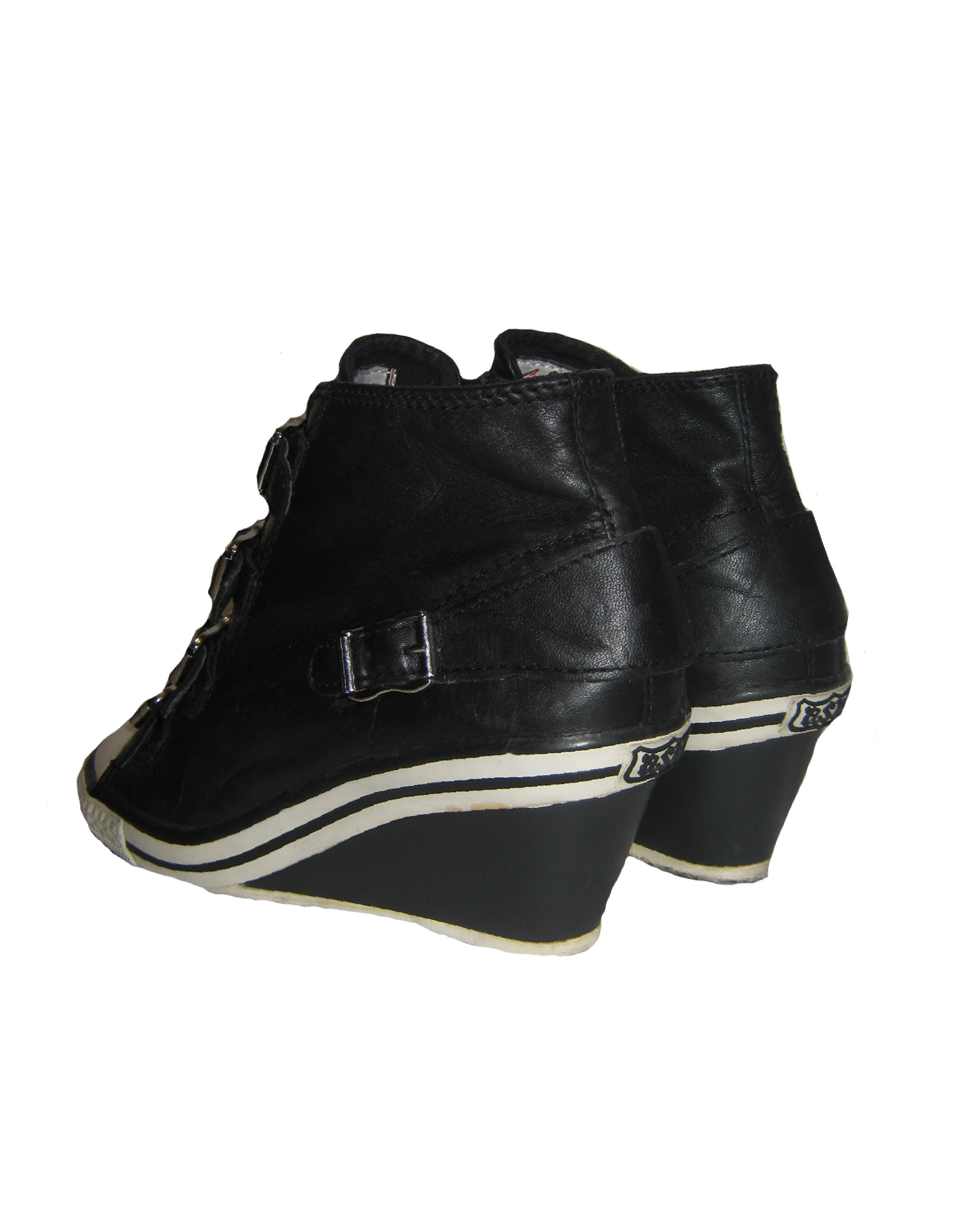 ASH Black Mxlti-Buckle Wedge Sneakers