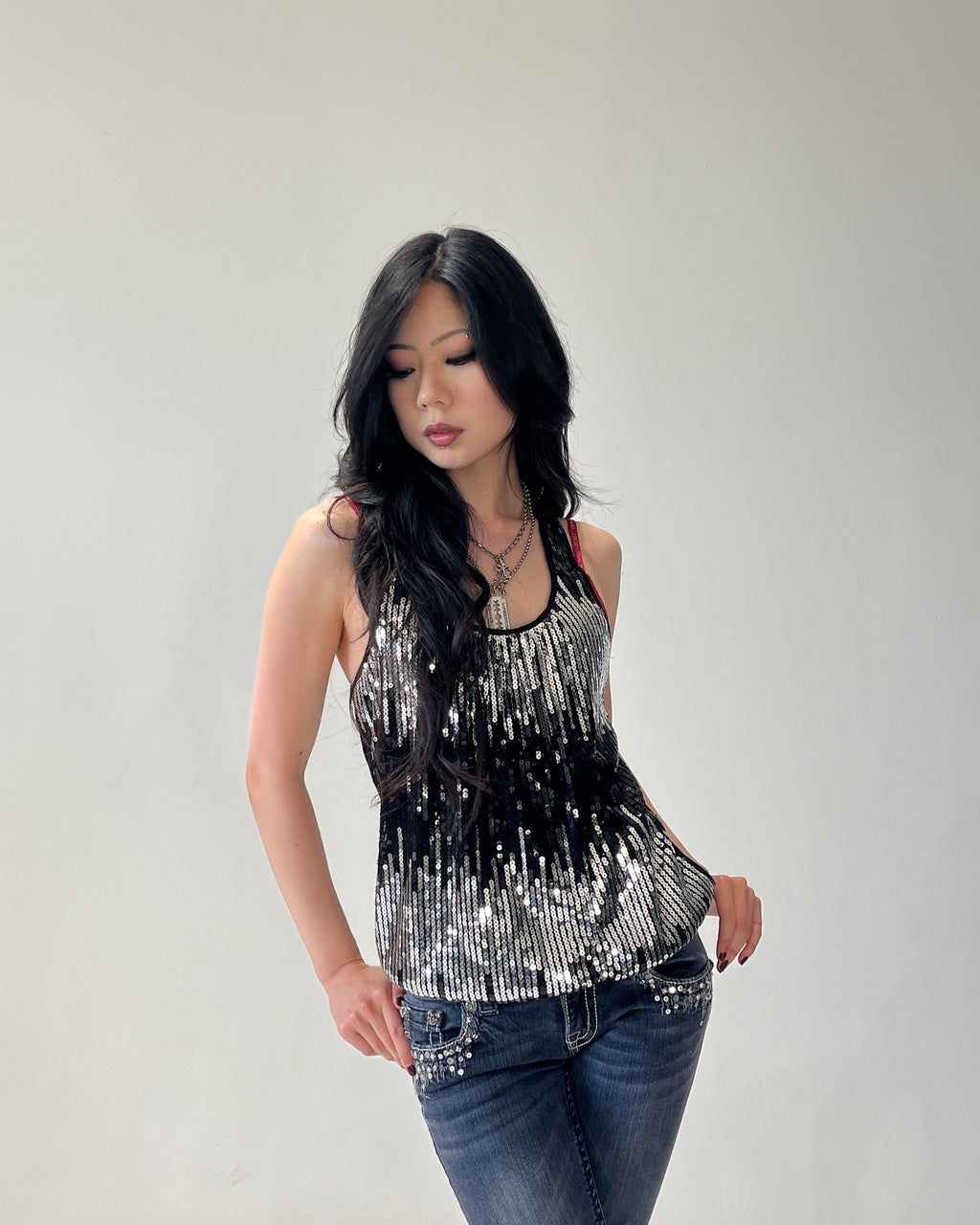 Midnight Sequin Tank