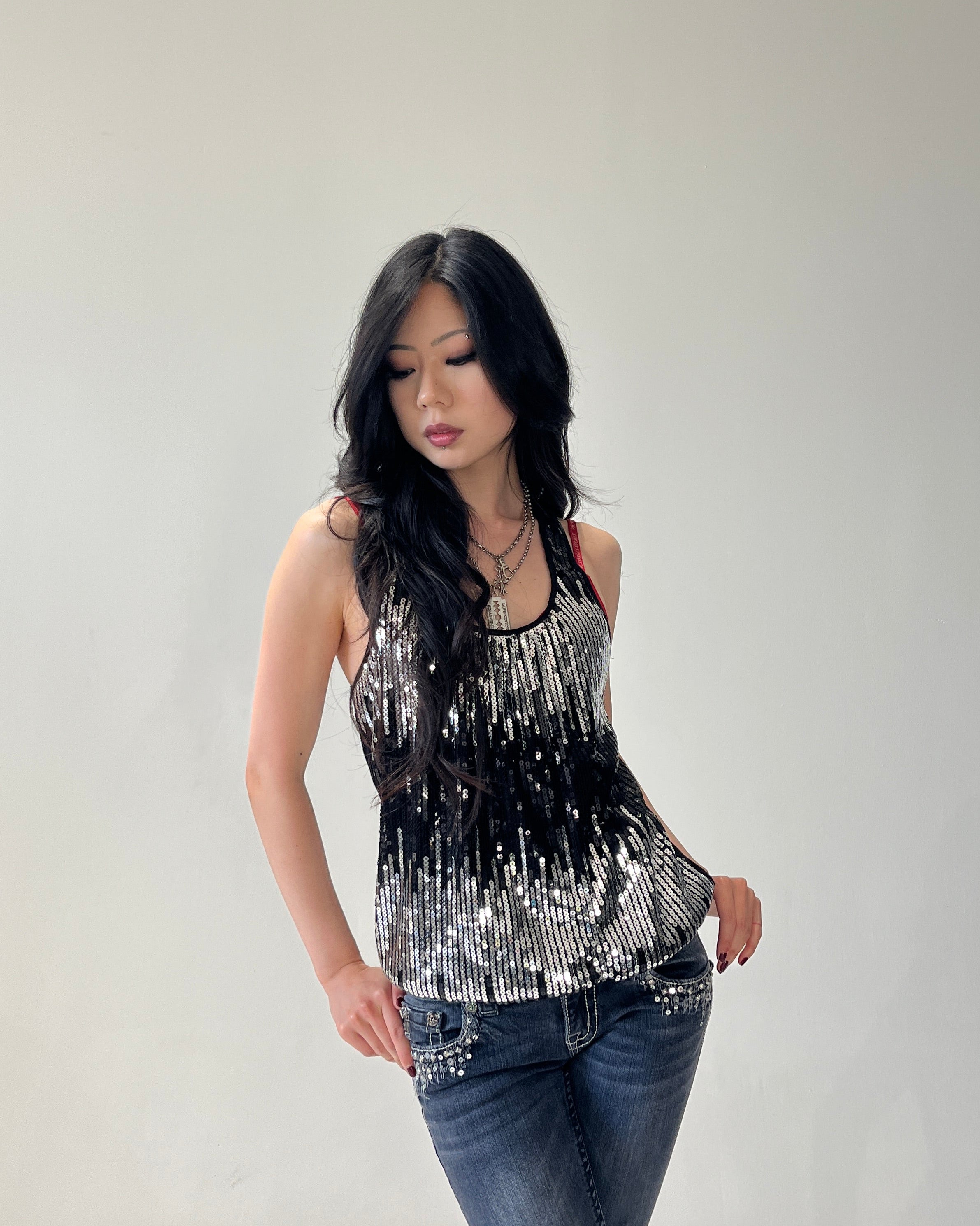 Midnight Sequin Tank