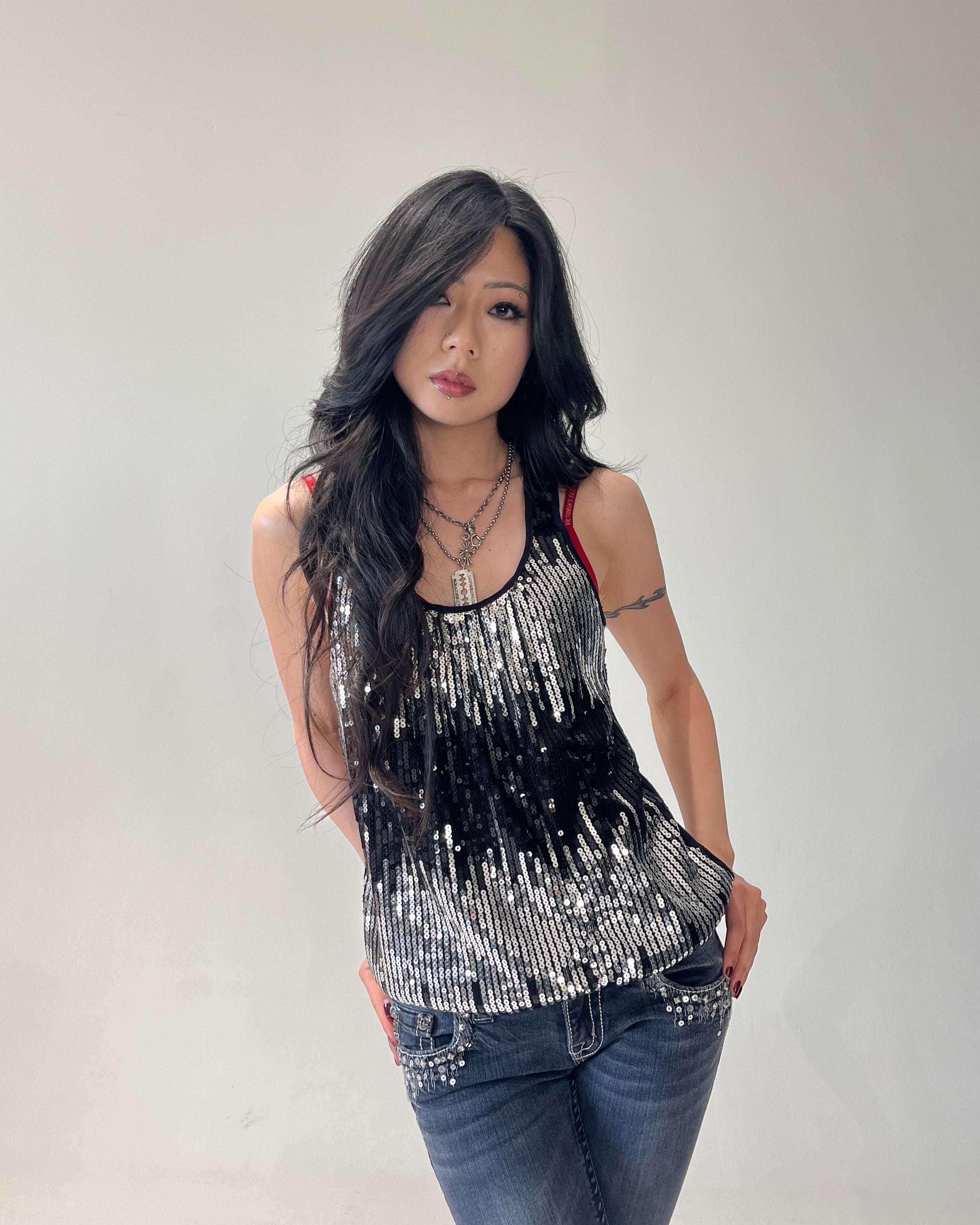 Midnight Sequin Tank