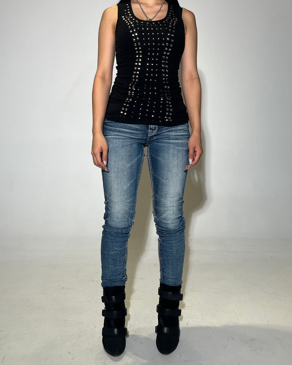 Studded Longline Body-con Tank Dress