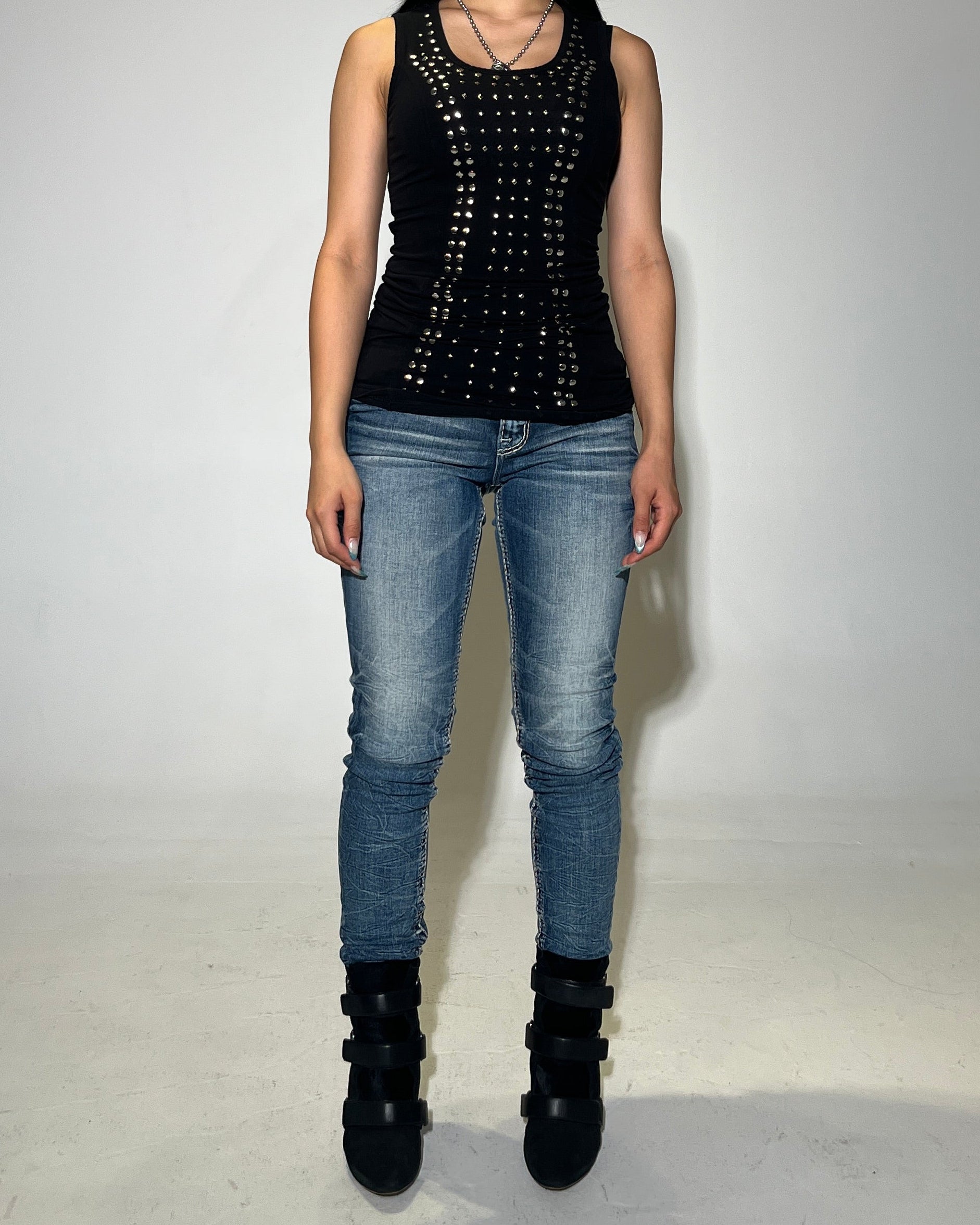 Studded Longline Body-con Tank Dress