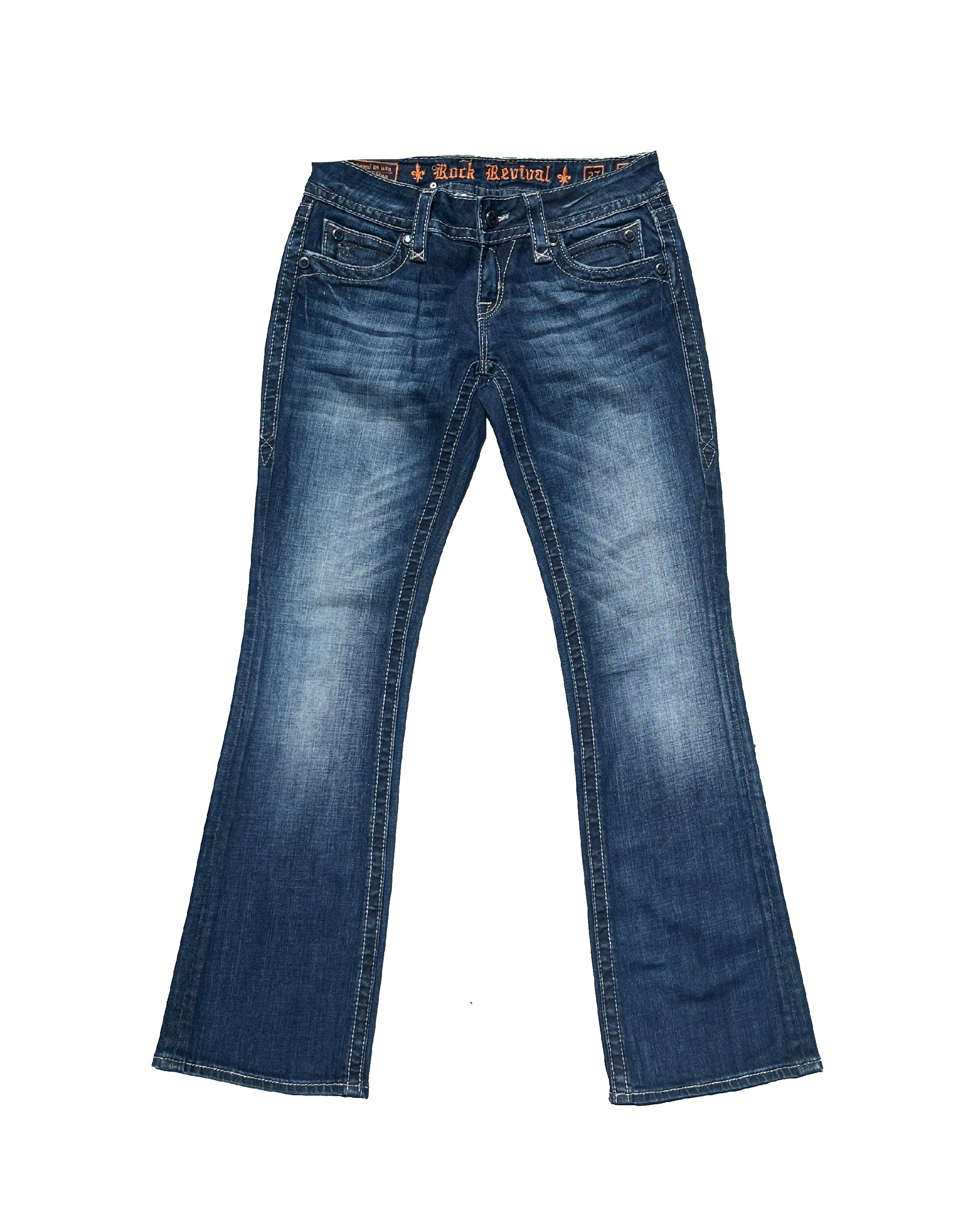 ROCK REVIVAL Shadow Crest Low-rise Bootcut Pants