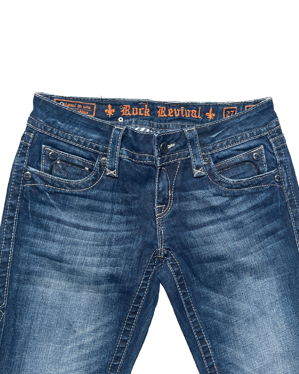 ROCK REVIVAL Shadow Crest Low-rise Bootcut Pants