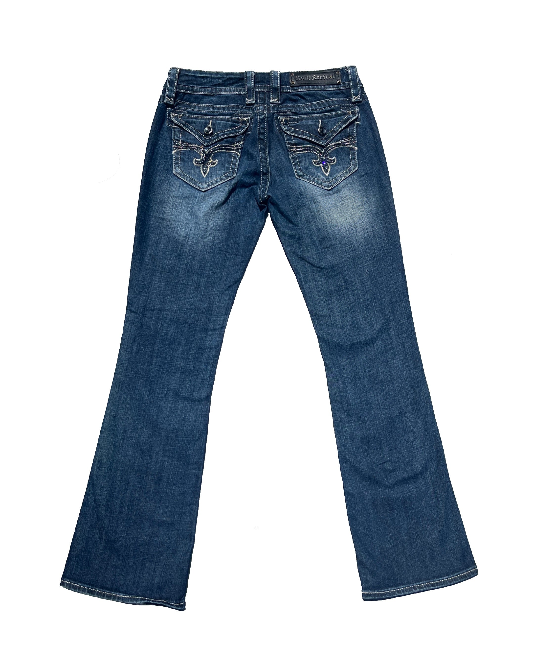 ROCK REVIVAL Shadow Crest Low-rise Bootcut Pants