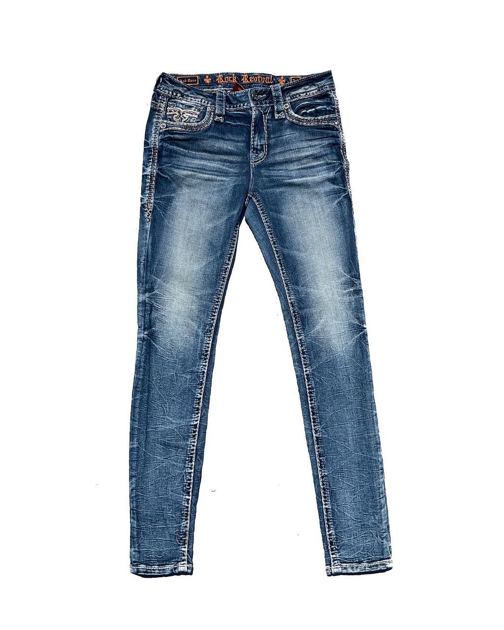 ROCK REVIVAL Silver Crest Low-rise Skinny Pants