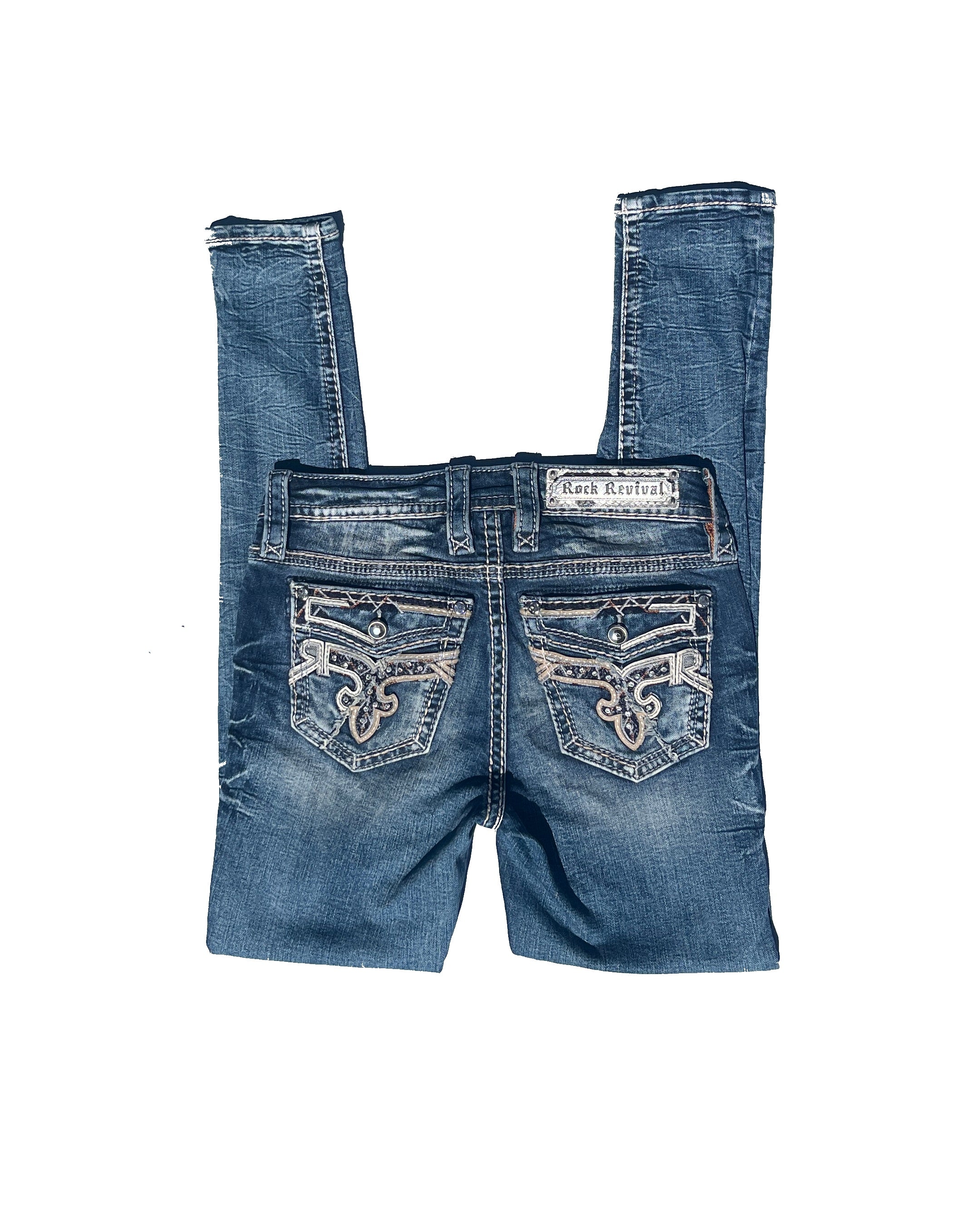 ROCK REVIVAL Silver Crest Low-rise Skinny Pants
