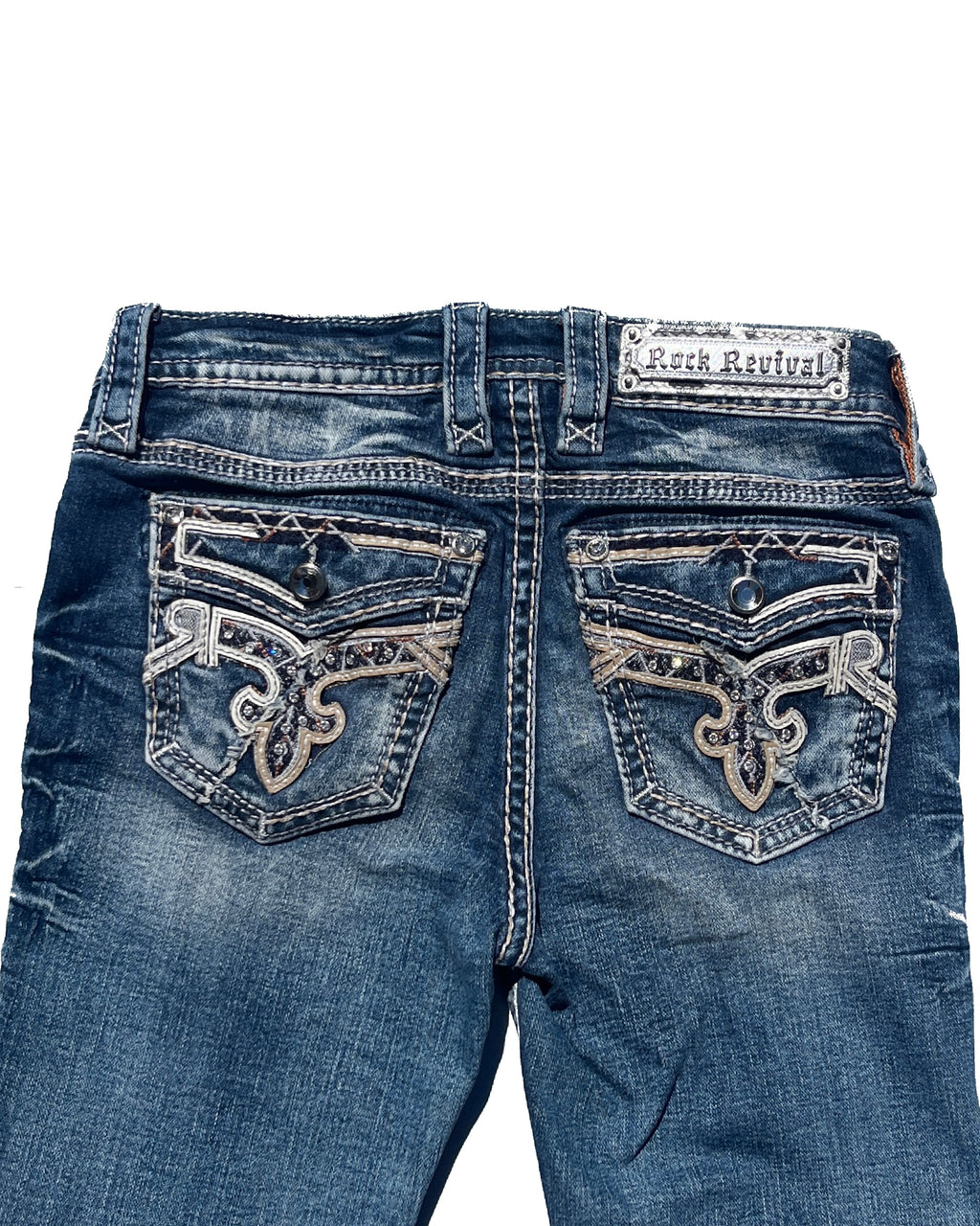ROCK REVIVAL Silver Crest Low-rise Skinny Pants