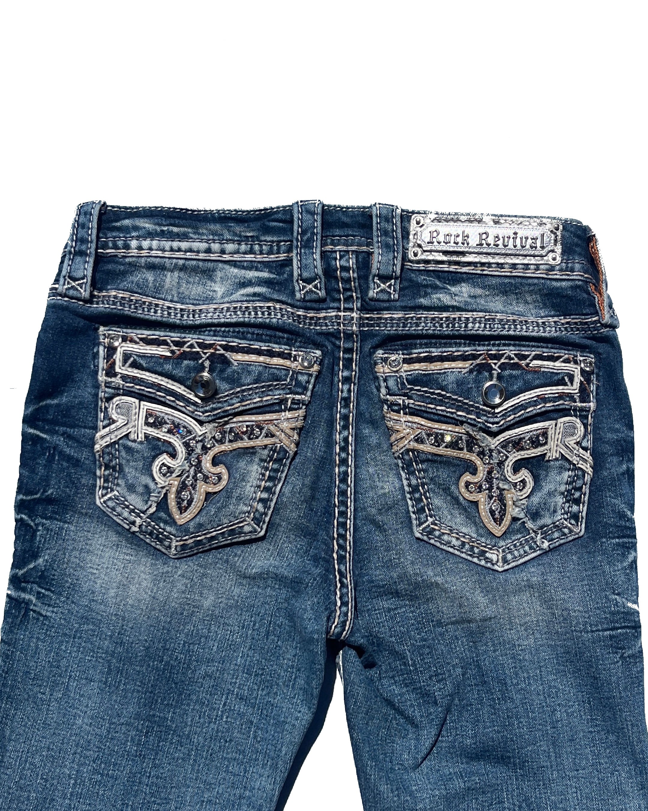 ROCK REVIVAL Silver Crest Low-rise Skinny Pants