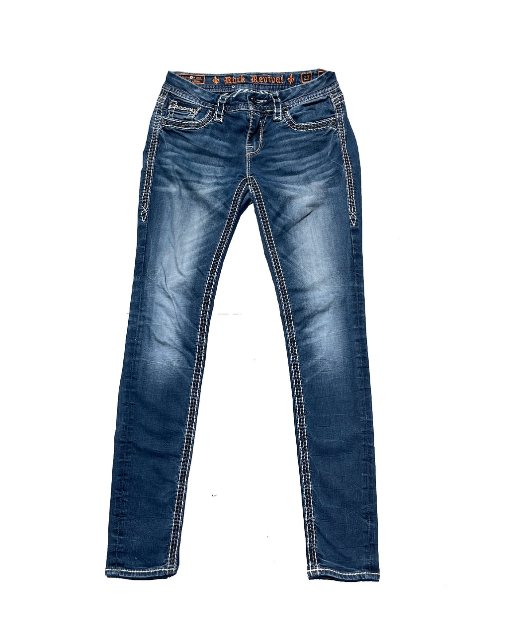 ROCK REVIVAL Ice Crown Low-rise Skinny Pants