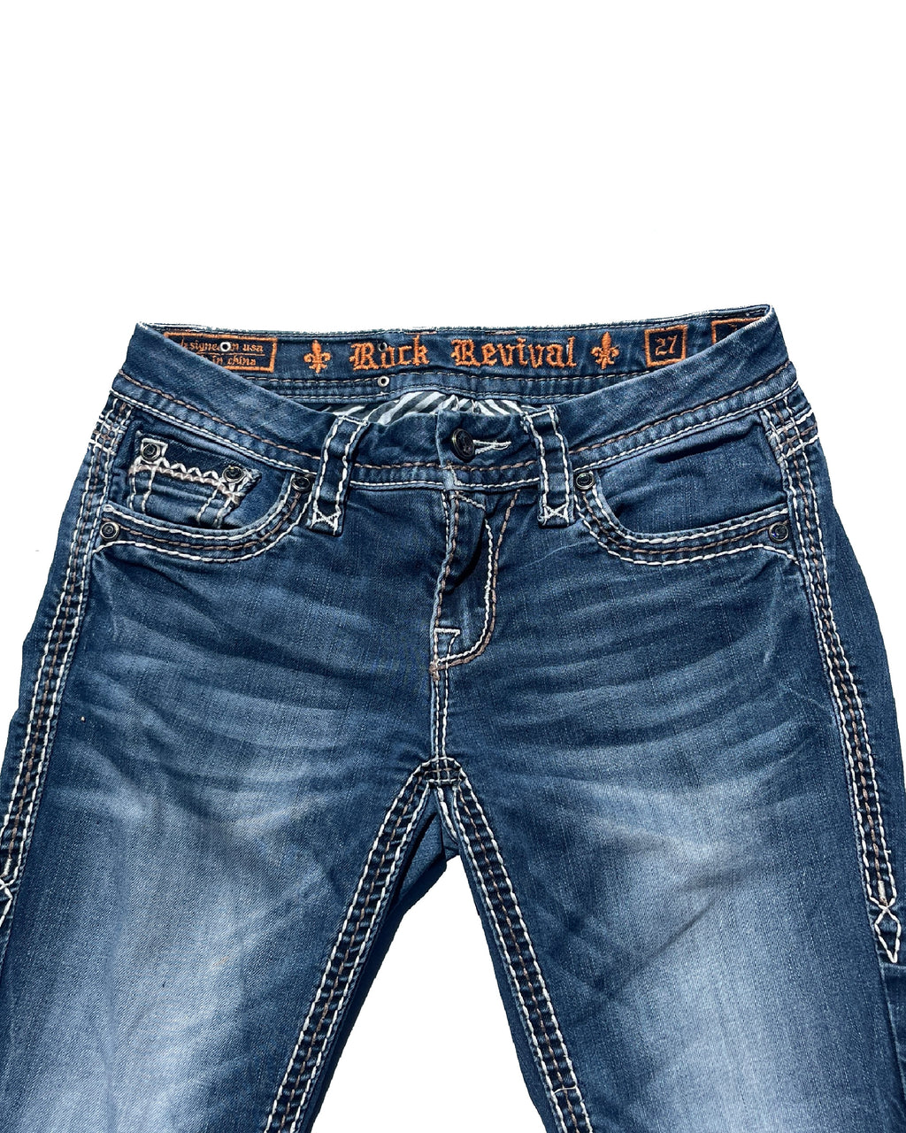 ROCK REVIVAL Ice Crown Low-rise Skinny Pants