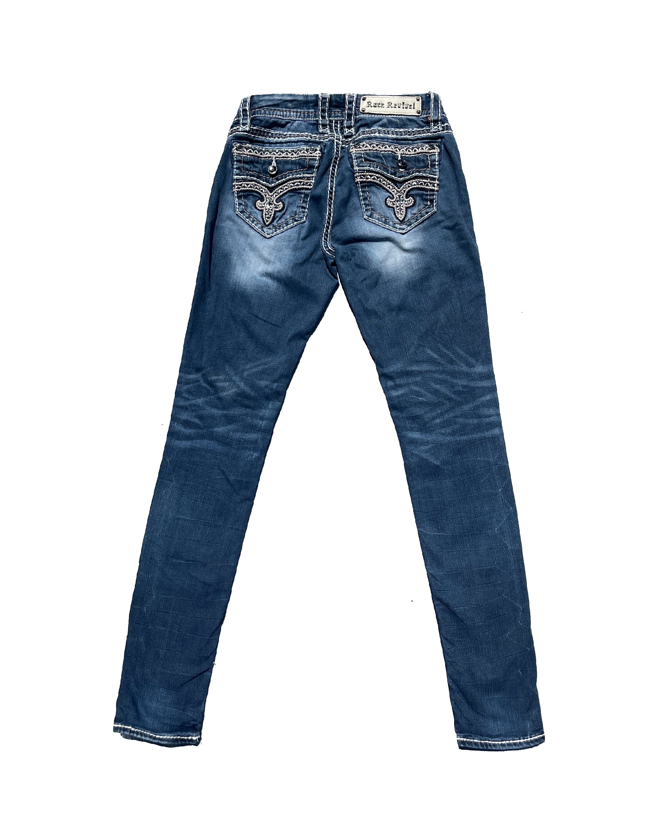 ROCK REVIVAL Ice Crown Low-rise Skinny Pants