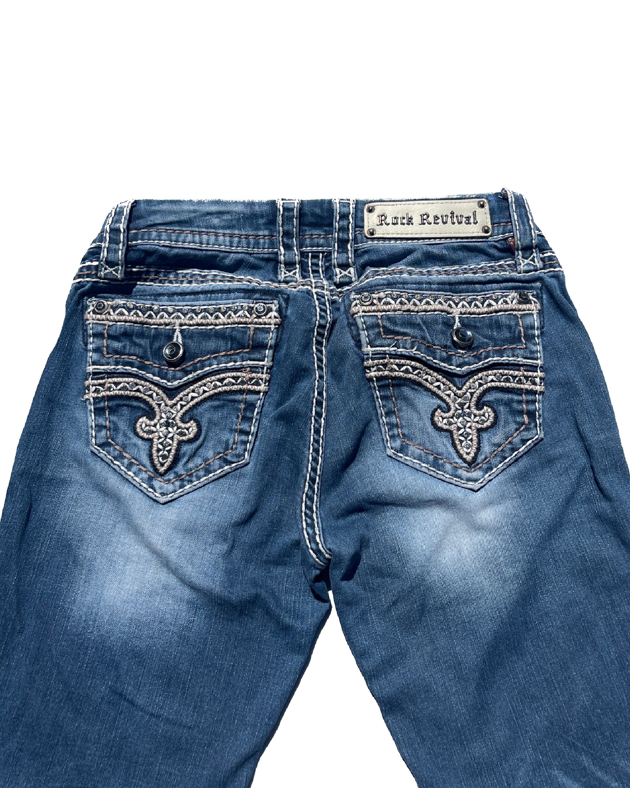 ROCK REVIVAL Ice Crown Low-rise Skinny Pants