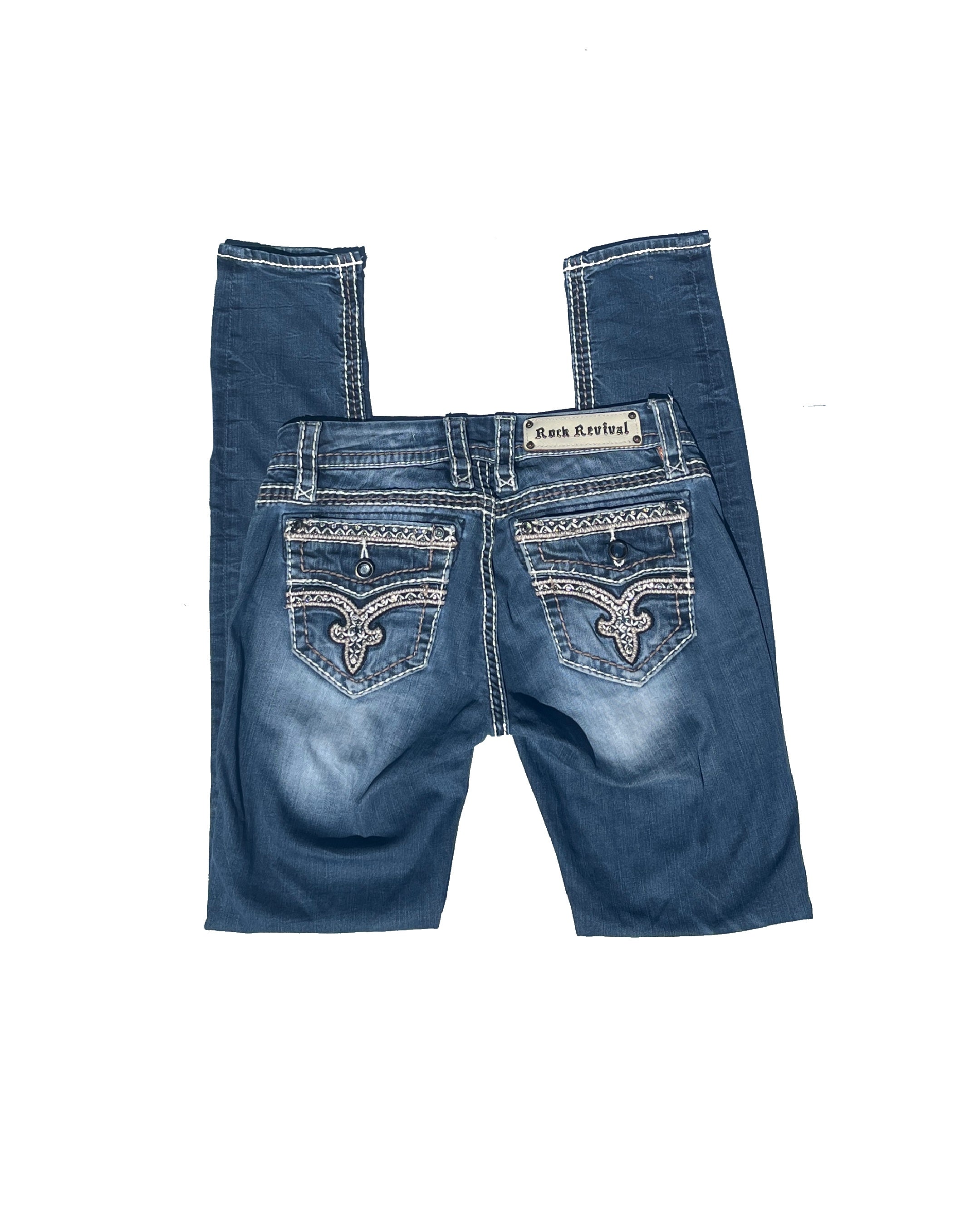 ROCK REVIVAL Ice Crown Low-rise Skinny Pants