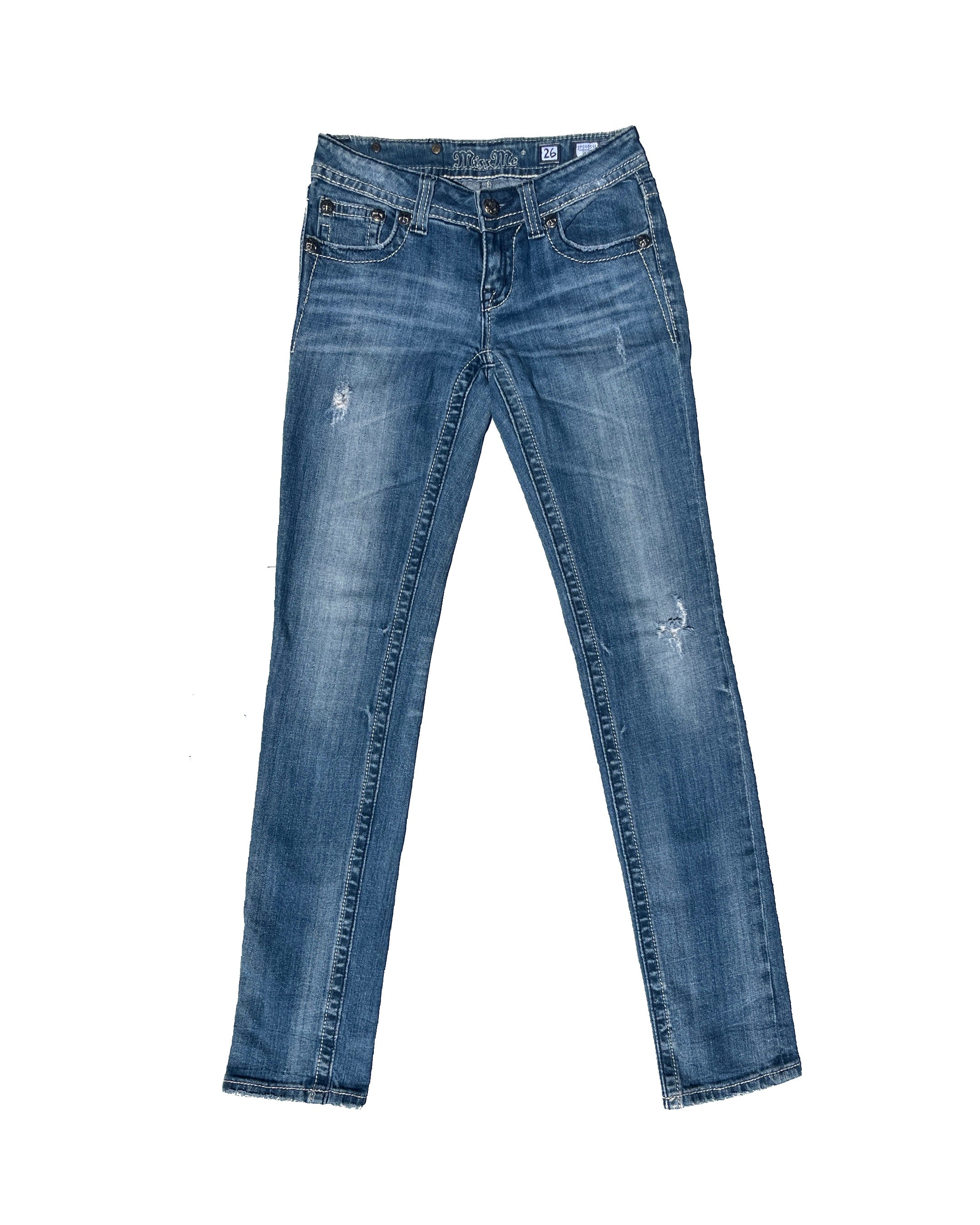 MISS ME Cross Wings Low-rise Straight Pants
