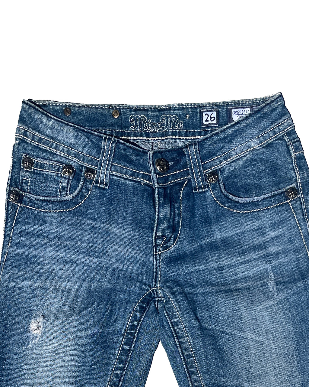 MISS ME Cross Wings Low-rise Straight Pants