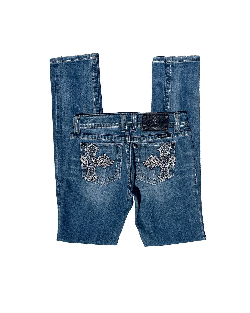 MISS ME Cross Wings Low-rise Straight Pants