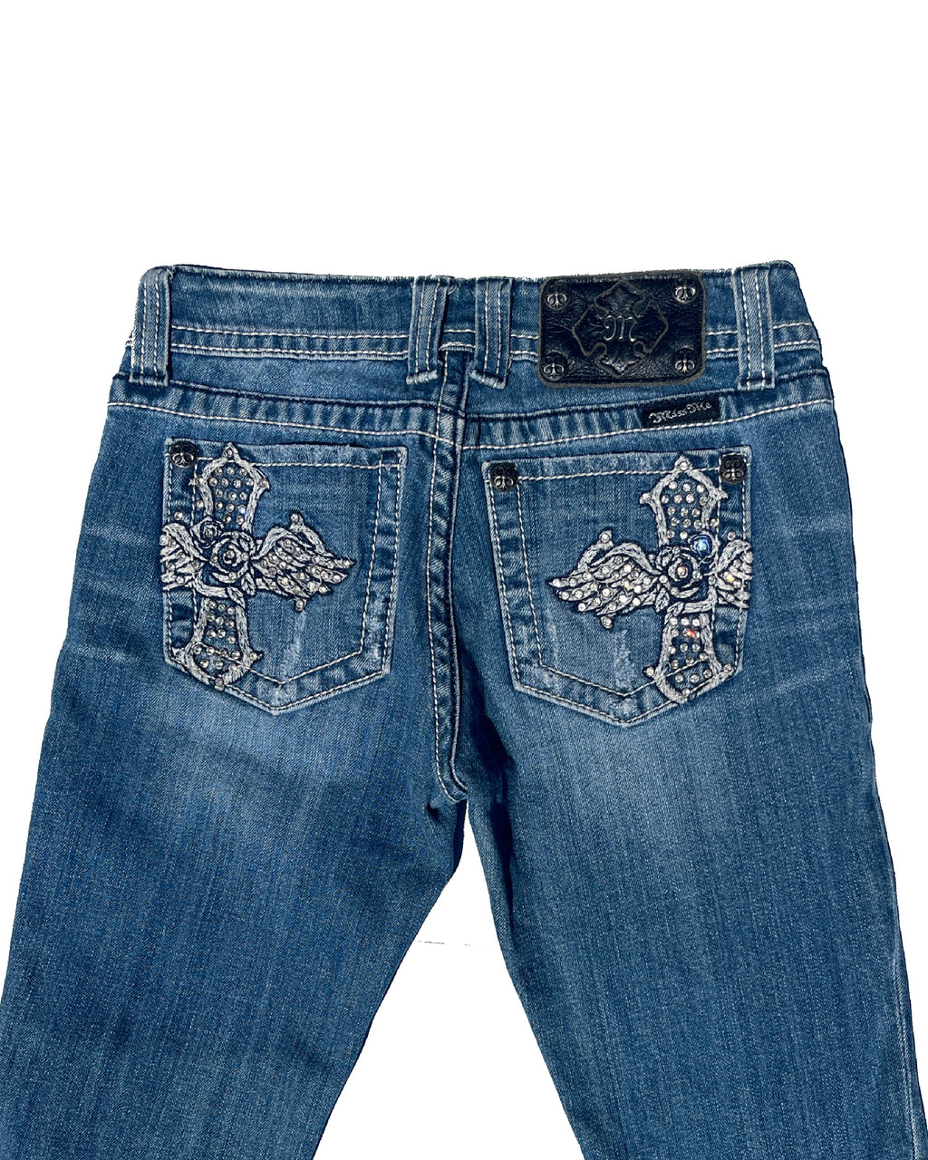 MISS ME Cross Wings Low-rise Straight Pants