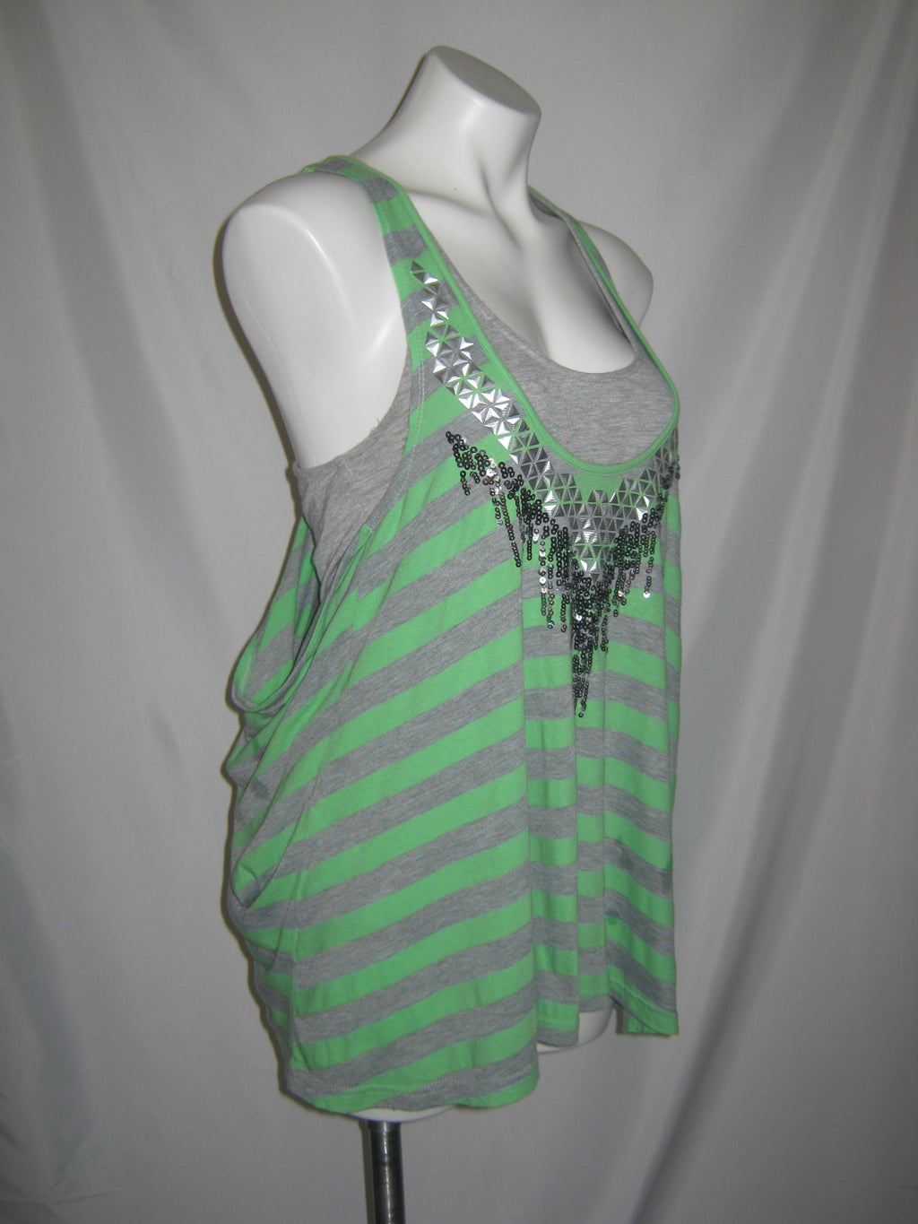 MISS ME Neon Acid Studded Stripe Tunic Top