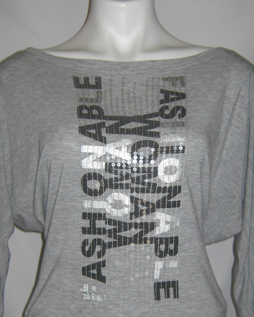 Ash Script Graphic Dolman Top