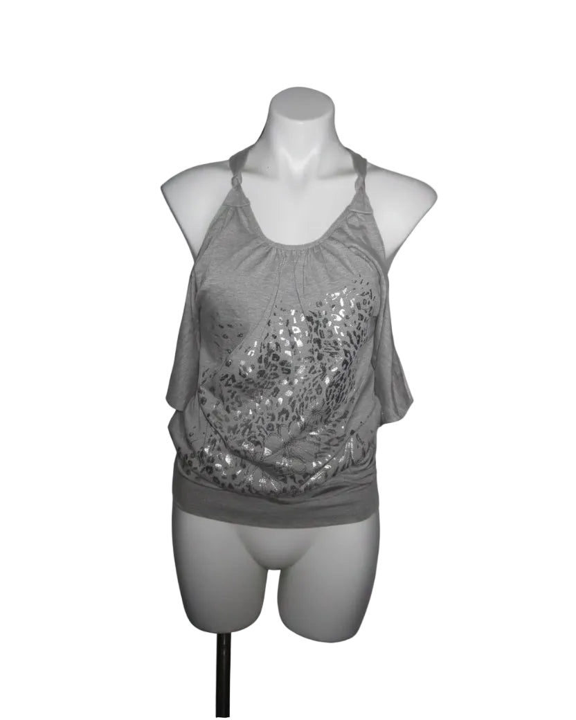 GUESS Metallic Leopard Off Shoulder Tops