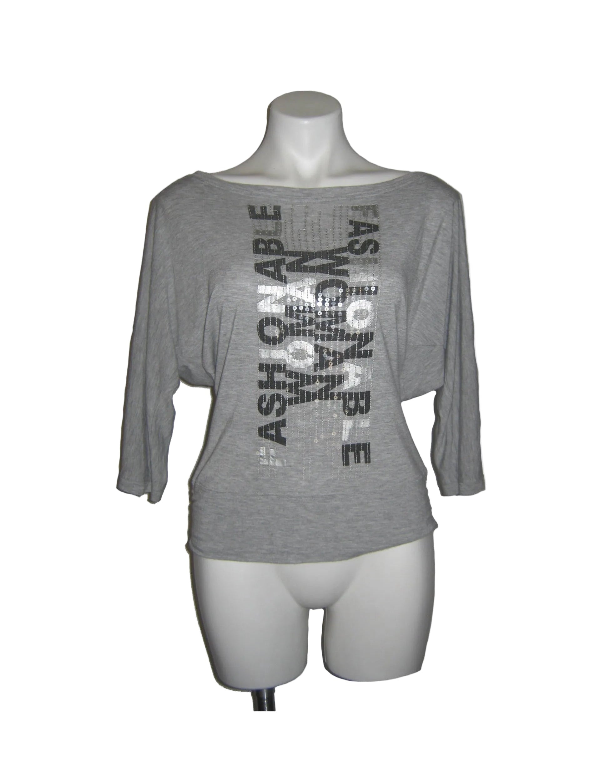 Ash Script Graphic Dolman Top