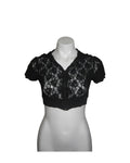 Lace Zip-Up Crop Hoodi