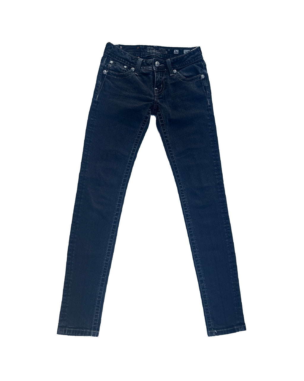 MISS ME Embellished Black Low-rise Skinny Jeans